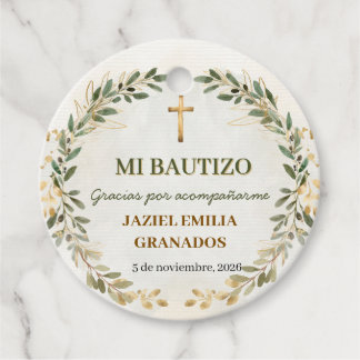 Mi Bautizo Personalised Baptism Favour Tags