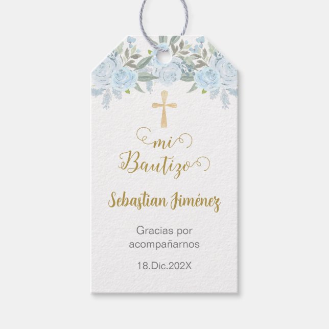 Mi Bautizo Thank you Gift Tags (Front)