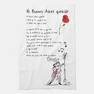 Mi Buenos Aires Querido Tango Tea Towel