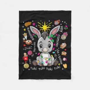 Mi Burrito Sabanero Mexican Christmas Spanish Xmas Fleece Blanket