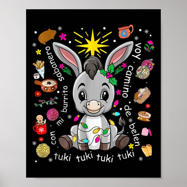 Mi Burrito Sabanero Mexican Christmas Spanish Xmas Poster (Front)
