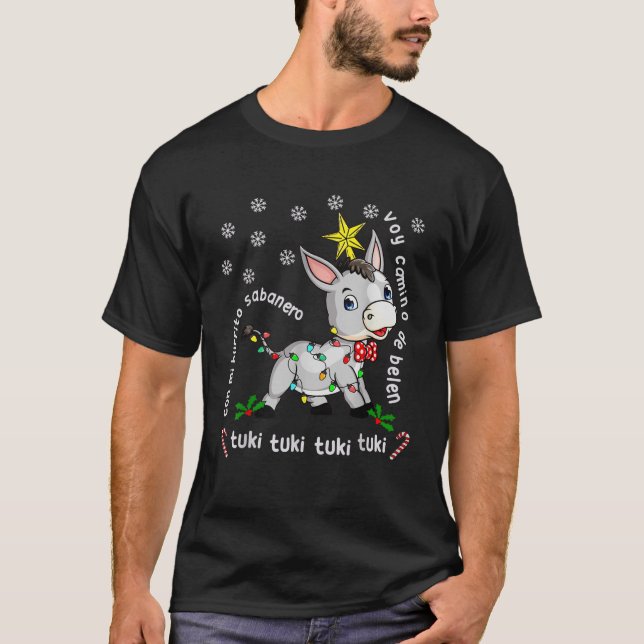 Mi Burrito Sabanero Mexican Tuki Tuki Donkey Latin T-Shirt (Front)