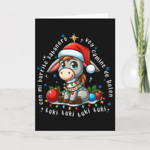 Mi Burrito Sanero Mexican Christmas Donkey Spanish Card
