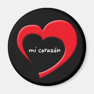 Mi Corazón II Magnet (red on black)