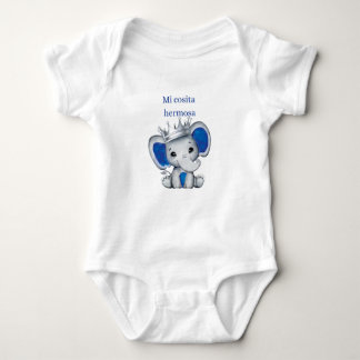 Mi cosita Hermosa, niño, de elefante azul, Baby Bodysuit