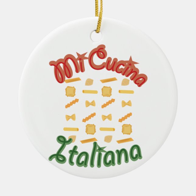Mi Cucina Italiana Ceramic Ornament (Front)