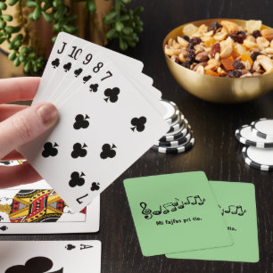 Mi fajfas pri tio. playing cards