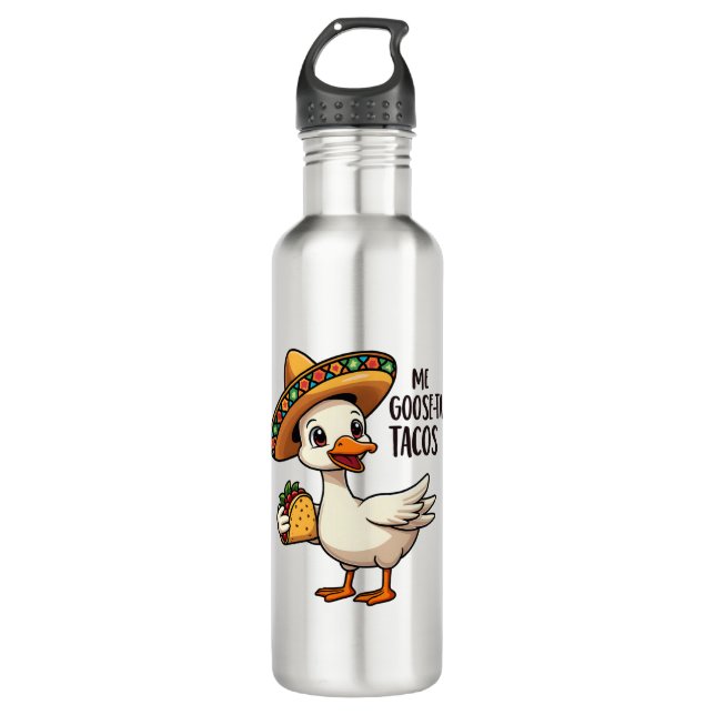 Mi Goose ta tacos Funny Mexican Taco Lovers  710 Ml Water Bottle (Front)
