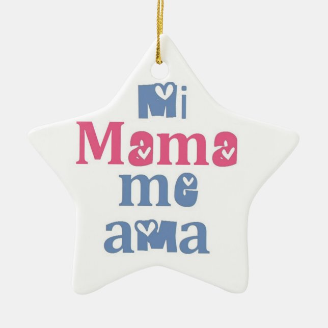 Mi Mama Me Ama Ceramic Tree Decoration (Front)