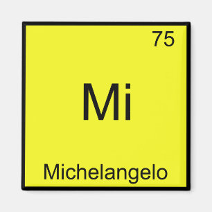 Mi - Michelangelo Funny Chemistry Element Symbol Magnet