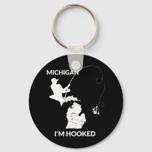 Mi Michigan Fishing Jersey Gift For Fishermen And  Key Ring