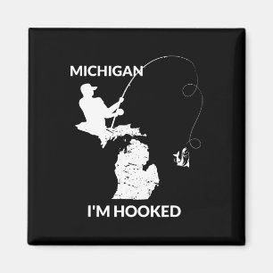 Mi Michigan Fishing Jersey Gift For Fishermen And Magnet