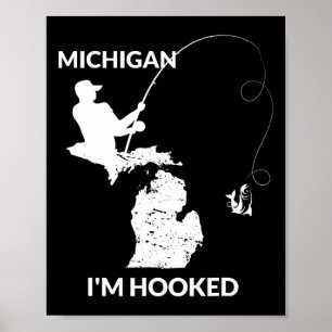 Mi Michigan Fishing Jersey Gift For Fishermen And Poster
