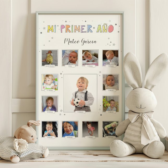 Mi primer año, Baby Collage, Español, Spanish Photo Print (Creator Uploaded)