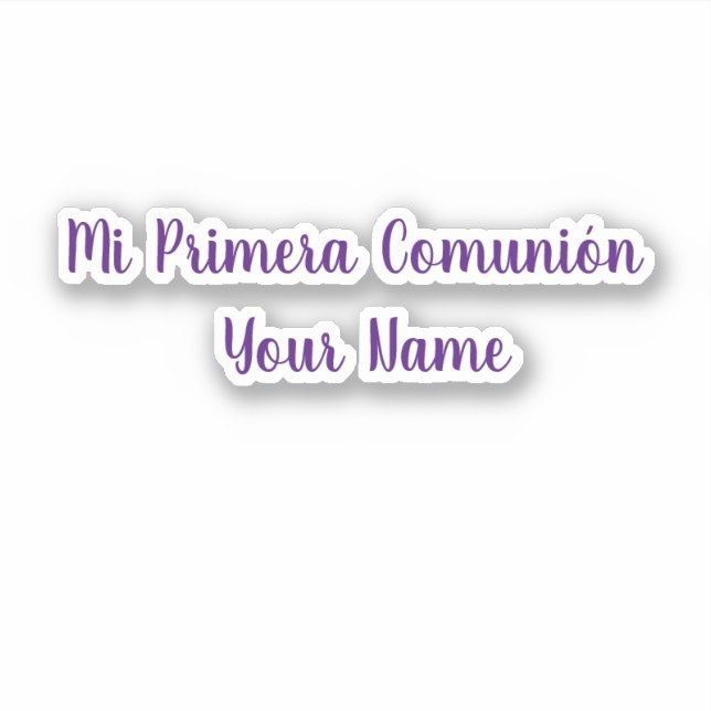 Mi Primera Comunion Customize name vinyl sticker (Front)