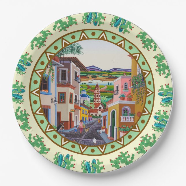 Mi Pueblo Paper Plate (Front)