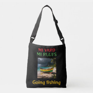 Mi yard mi rules going fishing crossbody bag