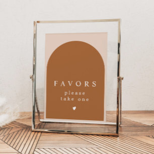 MIA Arched Burnt Orange Modern Favours Sign