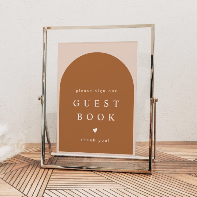 MIA Arched Burnt Orange Modern Guestbook Sign (Creator Uploaded)