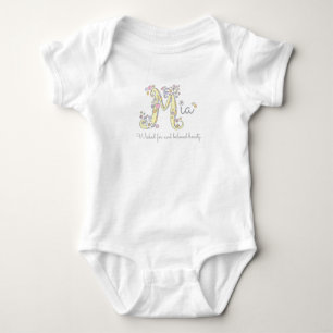 Mia baby girls M name and meaning custom clothes Bodysuit