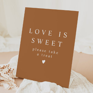 MIA Boho Terracotta Love is Sweet Take a Treat Pedestal Sign