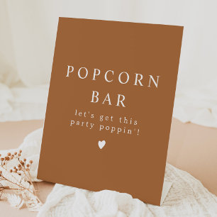 MIA Boho Terracotta Popcorn Bar Party Poppin' Pedestal Sign