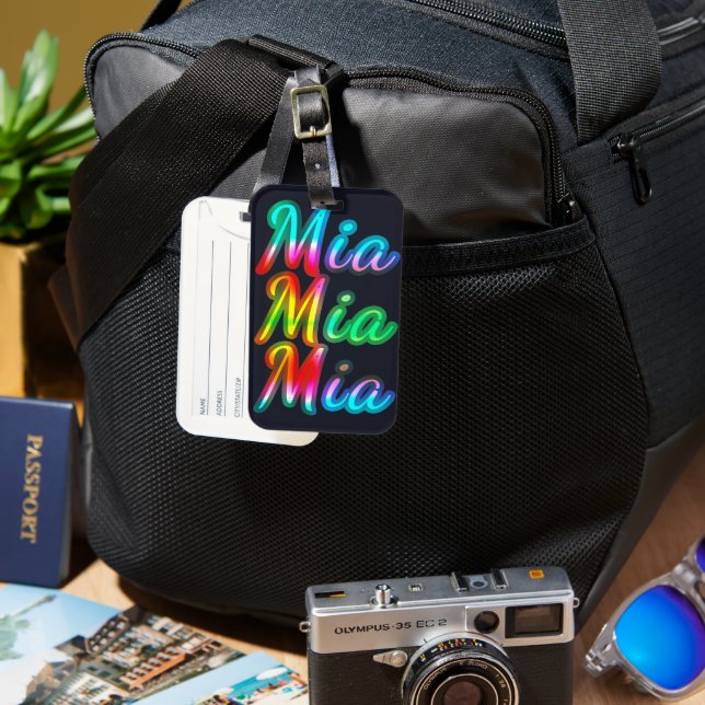 Mia Name Luggage Tag (Front & Back)