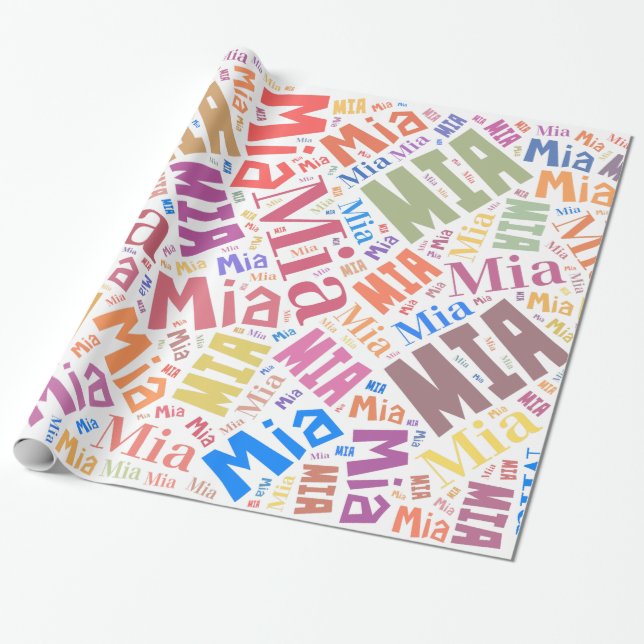 MIA Name text design Wrapping Paper (Unrolled)
