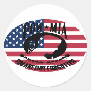 MIA ~ POW YOU ARE NOT FORGOTTEN CLASSIC ROUND STICKER