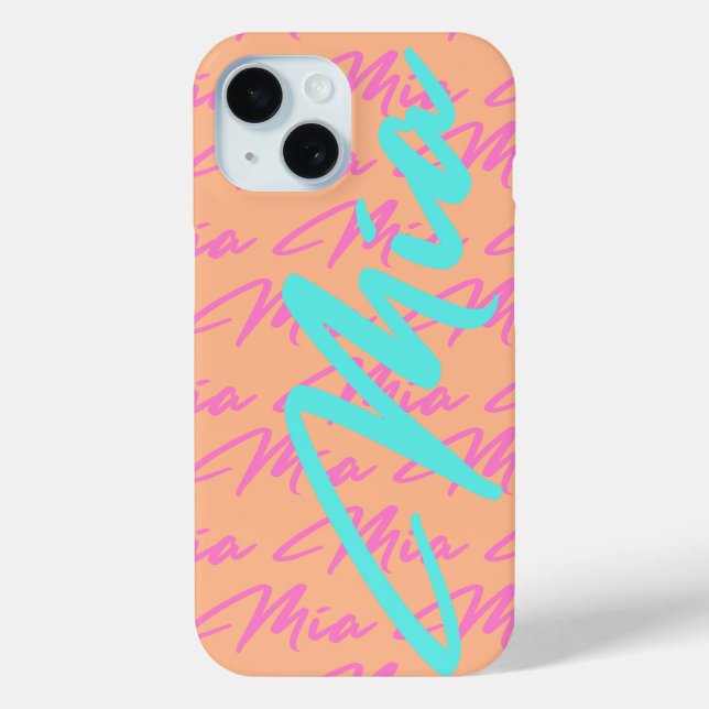 Mia Repeating Name Pattern Case-Mate iPhone Case (Back)