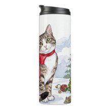 Mia the Festive Cat with Holiday Decor