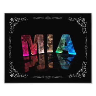 Mia - The Name Mia in 3D Lights (Photograph) Photo Print