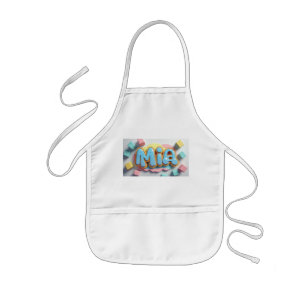 Mia written in graffiti font kids apron