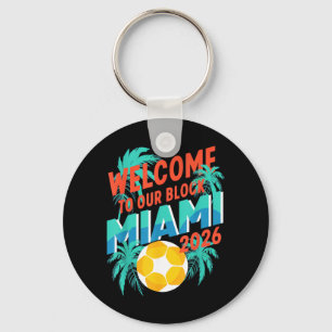 Miami 2026 Soccer Host City Trocal Art Deco Key Ring