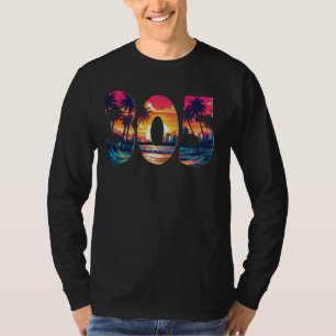 Miami 305 Area Code FL Florida Skyline VibrantLove T-Shirt