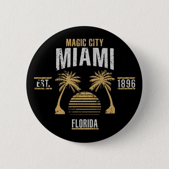 Miami 6 Cm Round Badge (Front)