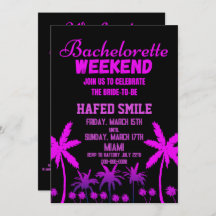 Miami Bachelorette Party Invitations