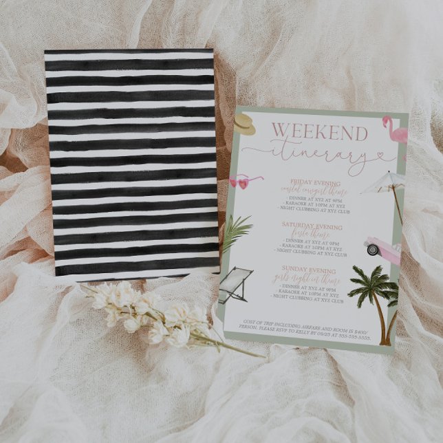 Miami Bachelorette Weekend Itinerary Invitation (Creator Uploaded)