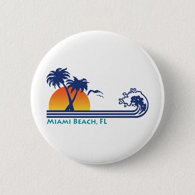 Miami Beach 6 Cm Round Badge (Front)