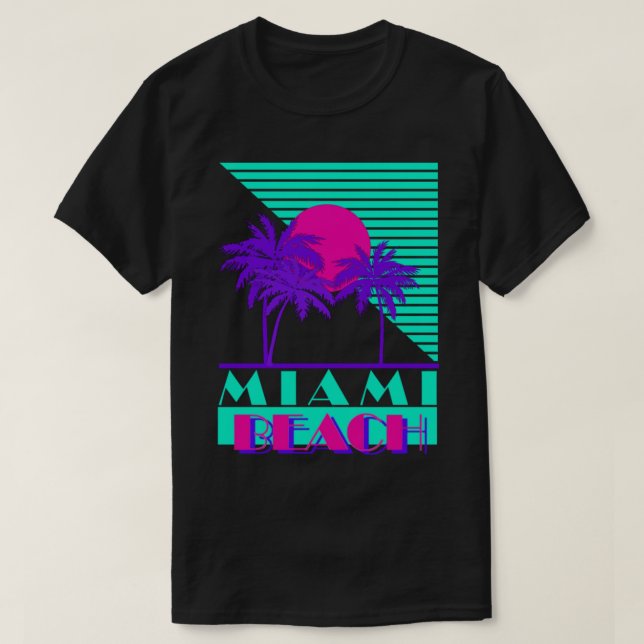 Miami Beach 80s Retro Logo Essential T-Shirt (Design Front)
