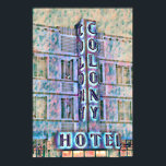Miami Beach Art Deco Hotel Painting 3 Poster<br><div class="desc">The South Beach area of Miami Beach has quite a collection of vintage hotels. Dating back to the 1930s and 1940s,  the use are part of the Miami Art Deco District on the National Register of Historic Places. The colourful signs light up the night sky along Ocean Blvd.</div>