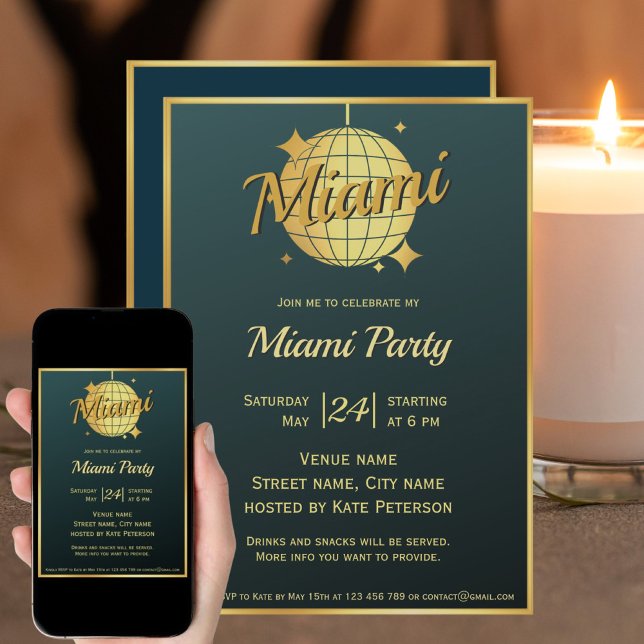 Miami beach bachelor party event Invitation (Creator Uploaded)