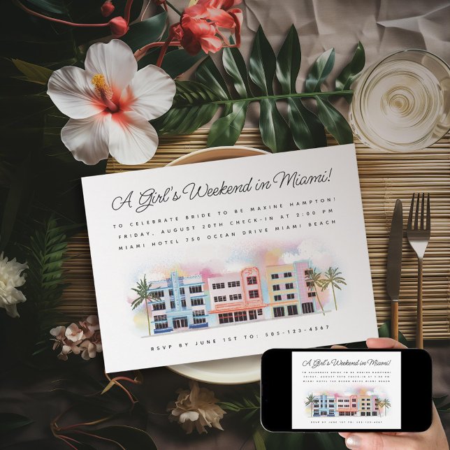 Miami Beach Bachelorette Weekend Invitation (Creator Uploaded)