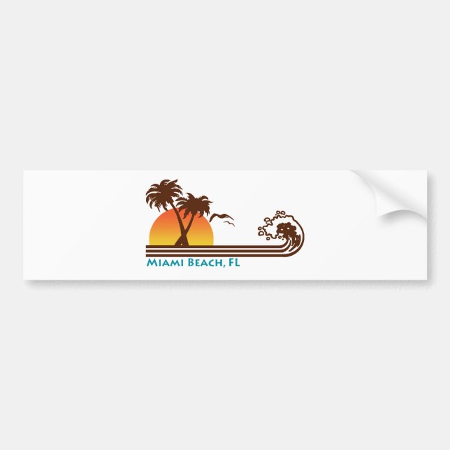 Miami Beach Bumper Sticker (Front)