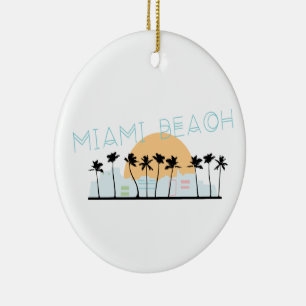 Miami Beach Ceramic Ornament
