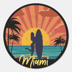 Miami Beach Classic Round Sticker