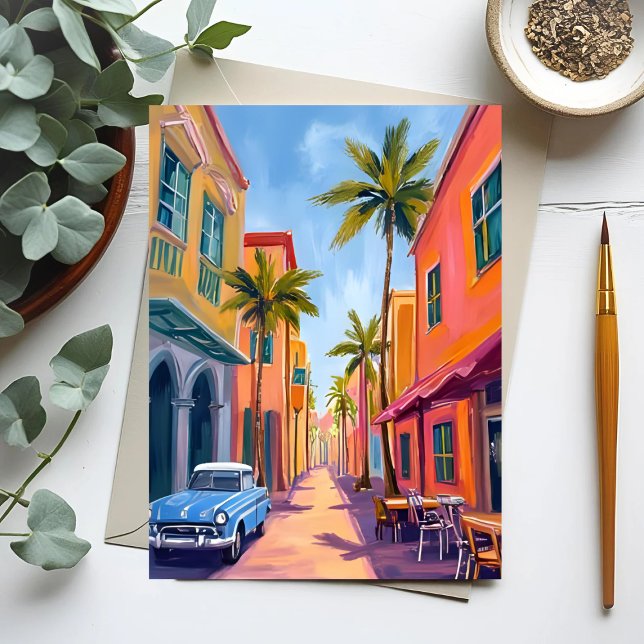Miami Beach Colourful Street Scene Postcard (Creator Uploaded)