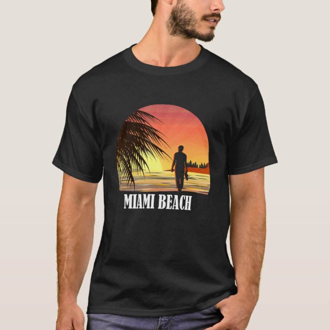 Miami Beach Fl 70s Retro Throwback Design T-Shirt (Front)