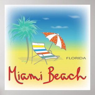 Miami Beach, FL Chair Poster