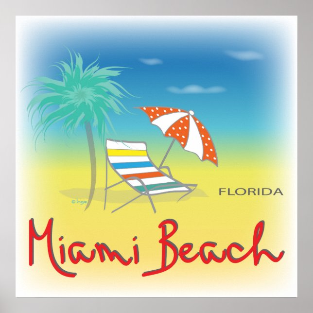 Miami Beach, FL Chair Poster (Front)